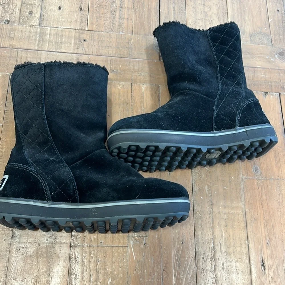 Sorel Glacy black suede winter boots